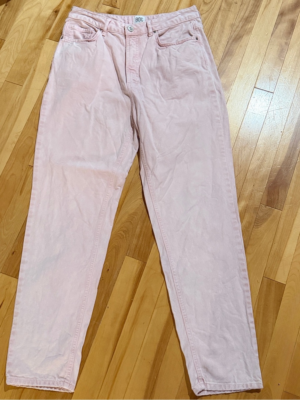 BDG Pale Pink High-Rise Straight Leg Jeans